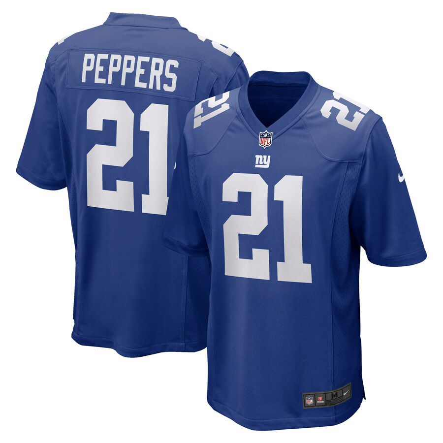 Men New York Giants #21 Jabrill Peppers Nike Royal Game NFL Jersey->new york giants->NFL Jersey